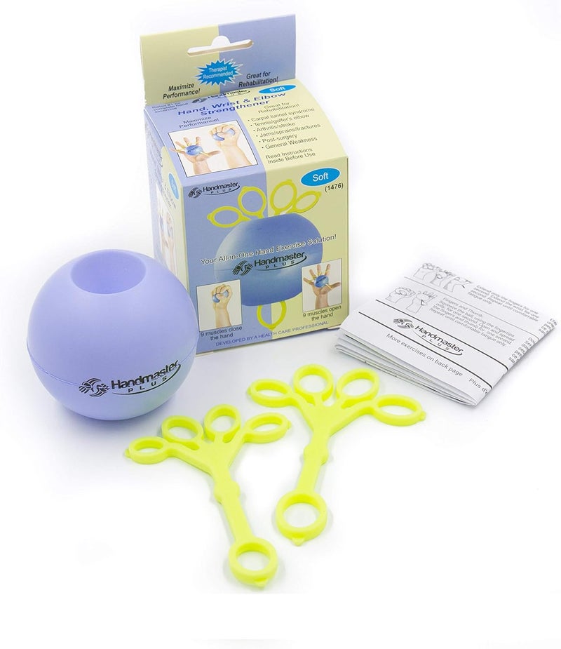 Handmaster Plus Physical Therapy Hand Exerciser - Forearm Exerciser with Stress Relief Ball - Hand Therapy Balls for Exercise, Training - Finger Exerciser & Strengthener - Soft Tension, Purple - Image 3